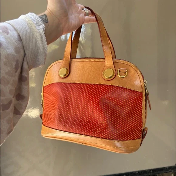 Dooney & Bourke Red and Brown Satchel - Picture 2 of 7